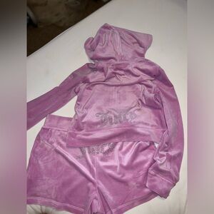 Juicy Couture velour bling shorts set Dewberry Purple matching set